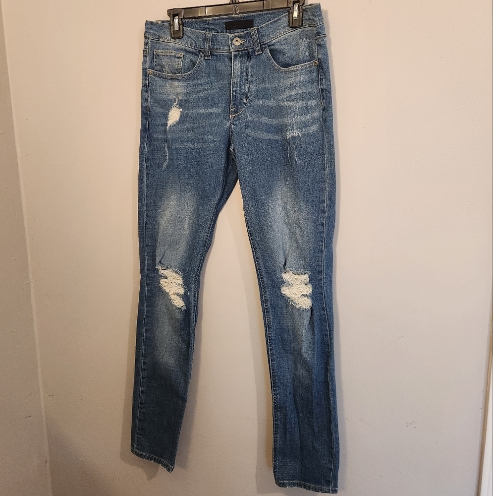 Rails Men’s‎ Stretch Skinny Jeans 31x32 Light Wash Distressed Denim